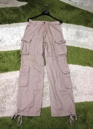 Широкі штани, штани карго-baggy, накладні кишені, висока посадка — р.48-50. нові