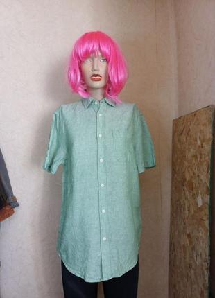 Льняная мужская рубашка 44 размер