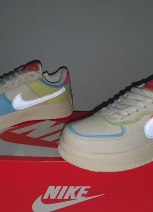 Кроссовки репл. женские разноцветные nike air force 1 shadow double swoosh. обувь женская найк аир форсе 18 фото