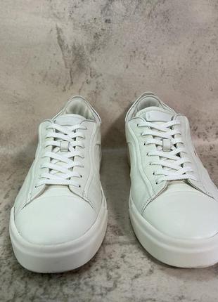 Кроссовки santoni polished white leather sneakers3 фото