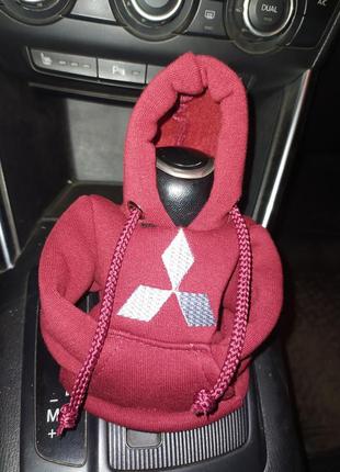 Чохол кофта худі аксесуар на кпп  car hoodie міцубісі mitsubishi бордовий подарунок автомобілісту 10070