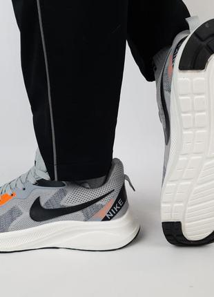 Кроссовки репл. мужские весна лето серые nike air zoom grey white. беговые кроссовки репл. летние для мужчин3 фото