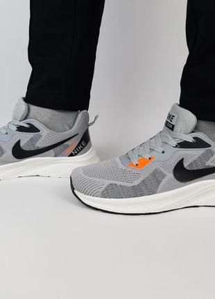 Кроссовки репл. мужские весна лето серые nike air zoom grey white. беговые кроссовки репл. летние для мужчин6 фото