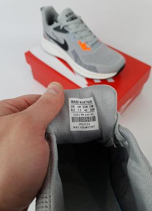 Кроссовки репл. мужские весна лето серые nike air zoom grey white. беговые кроссовки репл. летние для мужчин5 фото