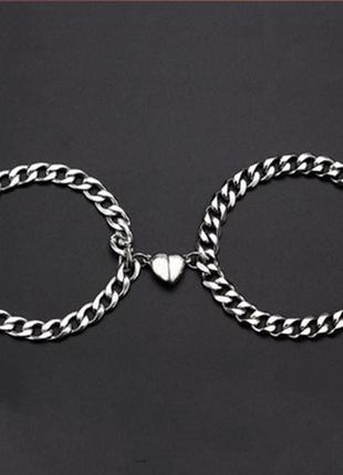 Парні браслети для закоханих серця магніт. браслети для пари із магнітом. подвійні браслети нерозлучники