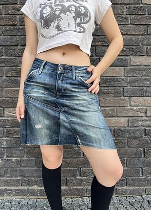 G star raw юбка джинсовая мини y2k юбка джинсовая