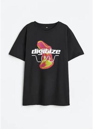 Футболка чорна digitize h&amp;m 134/140, 146/152, 158/164, 170см