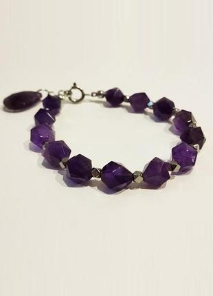 Браслет из натурального камня (аметист)