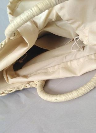 Жіноча літня солом'яна сумка кошик з підкладкою та круглими ручками comby чорна