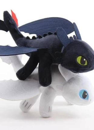 Игрушка на машину дракон беззубик с креплением на поверхность мягкая игрушка в машину 30см3 фото