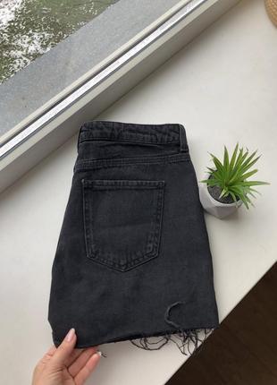 Якісні плотні джинсові шорти висока посадка8 фото