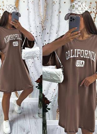 Платье футболка женская . платье оверсайз . платье калифорния