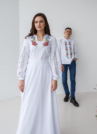 Вишита весільна жіноча сукня 