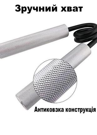 Кистевой эспандер ножницы серый 200lb - 90kg. пружинный эспандер. эспандер для кистей для фитнеса7 фото