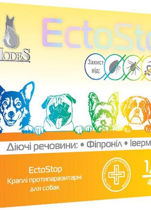 Краплі modes екто стоп протипаразитарні для собак 4-10 кг 4 шт. х 1 мл (4820254820263)