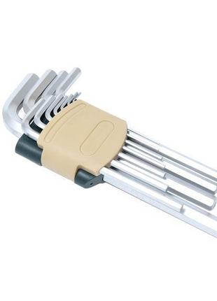 Набір ключів г-подібних довгих 6-граних, 11пр. (1.5, 2, 2.5, 3, 4, 5, 6, 7, 8, 10, 12мм) в пластико