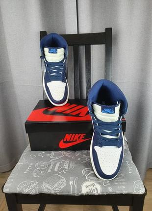 Мужские кроссовки репл. nike air jordan 1 retro high og obsidian синие. обувь найк аир джордан ретро 15 фото