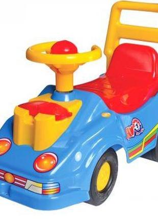 Машинка-каталка технок із телефоном (синя) від polinatoys