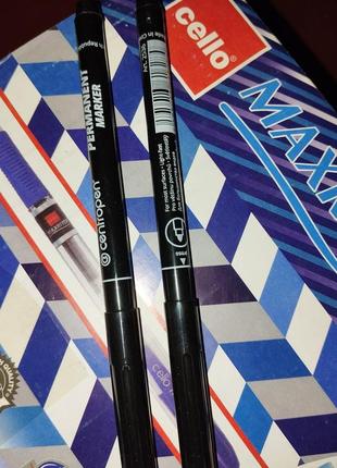 Маркер чорний. centropen. перманентний чорний. тонкий.