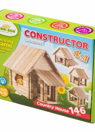 Дерев'яний конструктор "заміський будиночок" igroteco 900316,146 дет від polinatoys