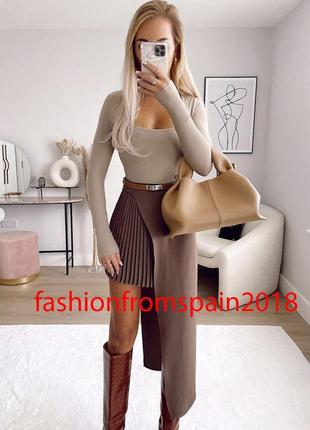 Ідеальна асиметрична спідниця юбка плісе на одну сторону міді міні zara