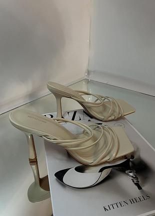 Сабо жіночі молочного кольору 3