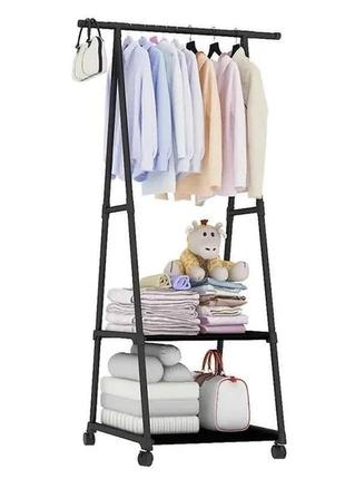 Пересувна підлогова вішалка для одягу the new coat rack чорний1 фото