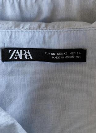 Бавовняний голубий топ на бретелях zara5 фото