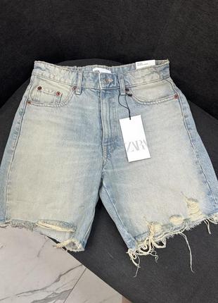 Джинсові шорти бедмуди zara