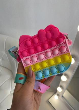 Різнокольорова силіконова сумка для дівчинки попіт бантік малинова 3522 малиновый