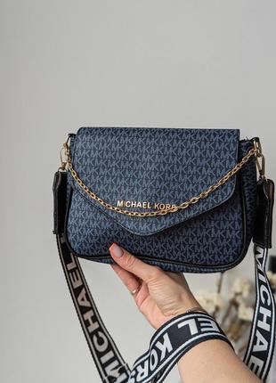 Сумка майкл корс 2 в 1 через плечо michael kors, кросс- боди синяя