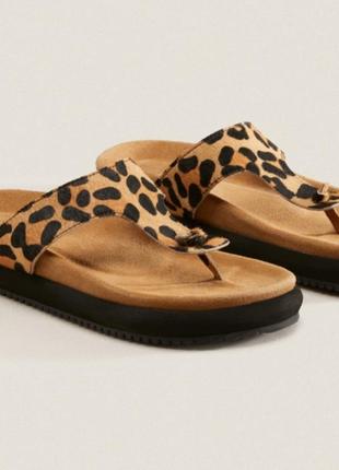 Шкіряні шльопанці zara, 39