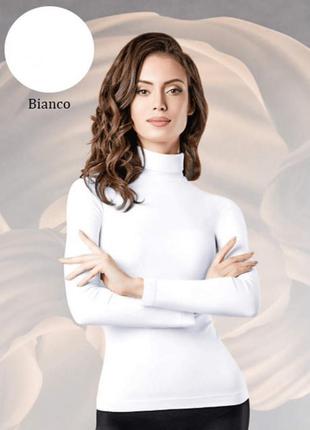 Безшовна водолазка з довгим рукавом - giulia - bianco - l/xl