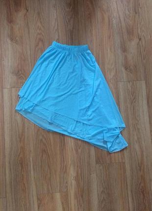 Летняя юбка асимметрия голубая fuss ; disturb