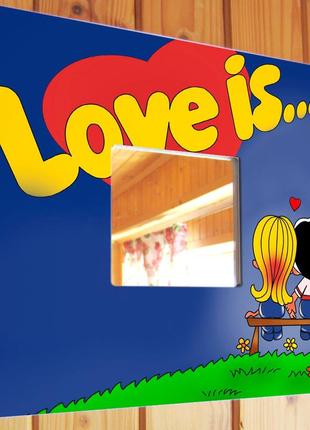 Декоративне дзеркало для закоханих «любов - це... love is...» 14 лютого. день валентина, подарунок