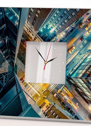 Декоративний стильний годинник "нью йорк. манхеттен. хмарочоси" у спальню, дизайн у кафе, ресторан