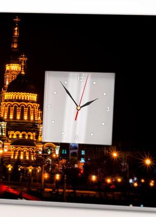 Стильний годинник "нічний харків благовіщенський собор. україна"