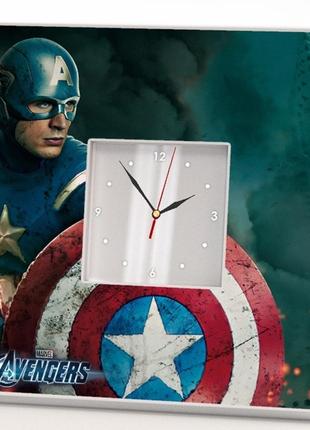 Годинник "капітан америка. месники. avengers" для фанатів марвел, подарунок прикраса в спальню, дитячу кімнату