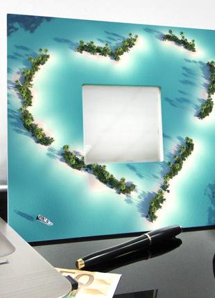 Декоративное зеркало "остров сердце" день влюбленных и святого валентина, подарок...