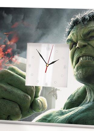 Годинник "халк. hulk. супергерой. комікси" класний декор для дитячої, спальні, ігрової кімнати, подарунок дитині
