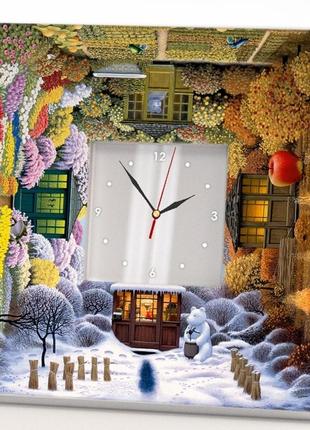 Хендмейд настінний годинник "пори року" для спальні