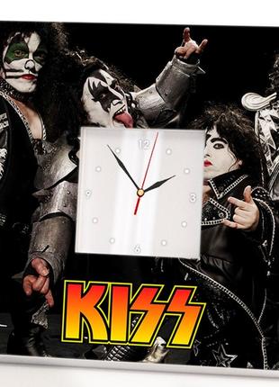 Часы "группа kiss" подарок для фанатов хард рок музыки, хеви-метал, музыкантов, украшение в бар, клуб, студию
