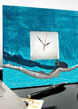 Эксклюзивные настенные часы "девушка под водой" стильный декор для спальни, искусство в подарок