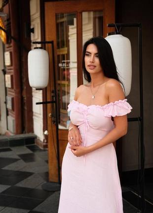 Сукня літня довга з мусліну молочна, фісташкова, бежева і блакитна 💙3 фото