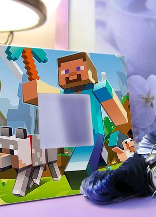 Декоративное зеркало "майнкрафт. minecraft" в детскую комнату, спальню, стильное...