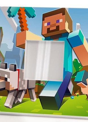 Декоративное зеркало "майнкрафт. minecraft" в детскую комнату, спальню, стильное...