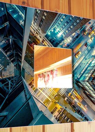 Декоративне дзеркало з фото «нью йорк. манхеттен. хмарочоси» у спальню, дизайн у кафе, ресторан, подарунок