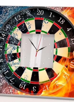 Інтер'єрний годинник на тему гри "дартс" у бар, офіс, квартиру, кімнату, будинок