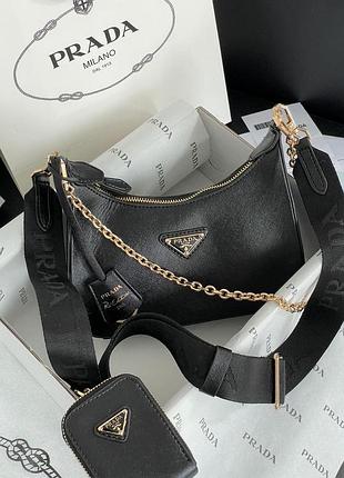Сумка prada re-edition 2005 black saffiano leather bag