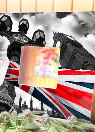 Декоративное зеркало с рисунком "лондон. великобритания. флаг. англия" украшение...